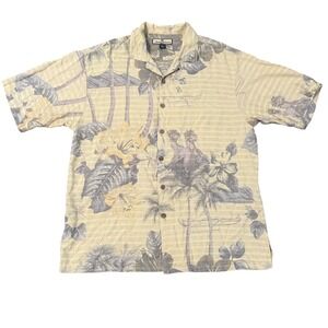 Tommy‎ Bahama XL Silk Hawaiian Shirt Tropical Floral Island Camp Cruise Mens